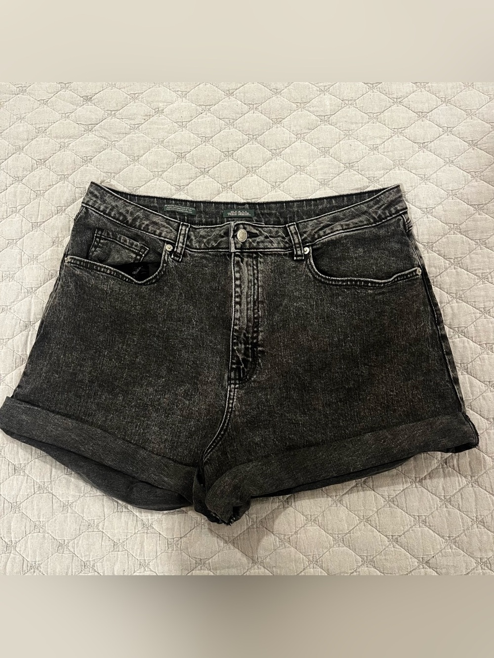 wild fable Black High-Rise Rolled Hem Jean Shorts